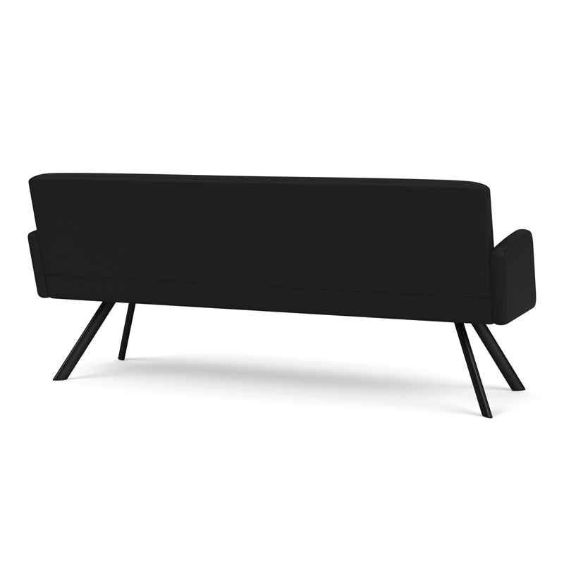 Willow Lounge Lobby Reception Waiting Room Healthcare Sofa / Black Steel / Black