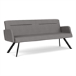Willow Lounge Lobby Reception Waiting Room Sofa / Black Steel / Light Gray