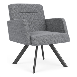 Willow Lounge Lobby Reception Waiting Swivel Guest Chair / Charcoal Steel / Gray