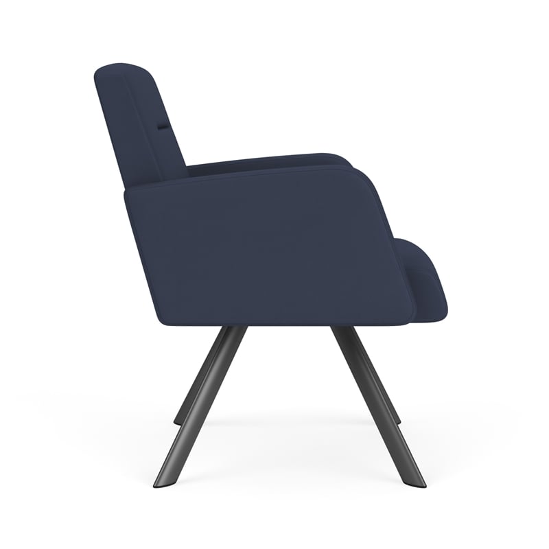 Willow Lounge Lobby Reception Waiting Swivel Guest Chair / Charcoal Steel / Blue