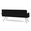 Willow Lounge Lobby Reception Waiting Room Sofa / Silver Steel / Black