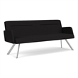 Willow Lounge Lobby Reception Waiting Room Sofa / Silver Steel / Black