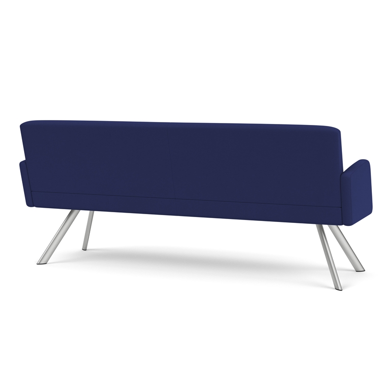 Willow Lounge Lobby Reception Waiting Room Healthcare Sofa / Silver Steel / Blue
