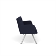 Willow Lounge Lobby Reception Waiting Room Sofa / Silver Steel / Navy Blue
