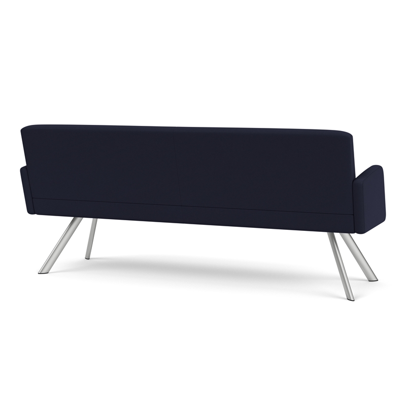 Willow Lounge Lobby Reception Waiting Room Sofa / Silver Steel / Navy Blue