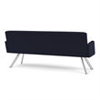 Willow Lounge Lobby Reception Waiting Room Sofa / Silver Steel / Navy Blue