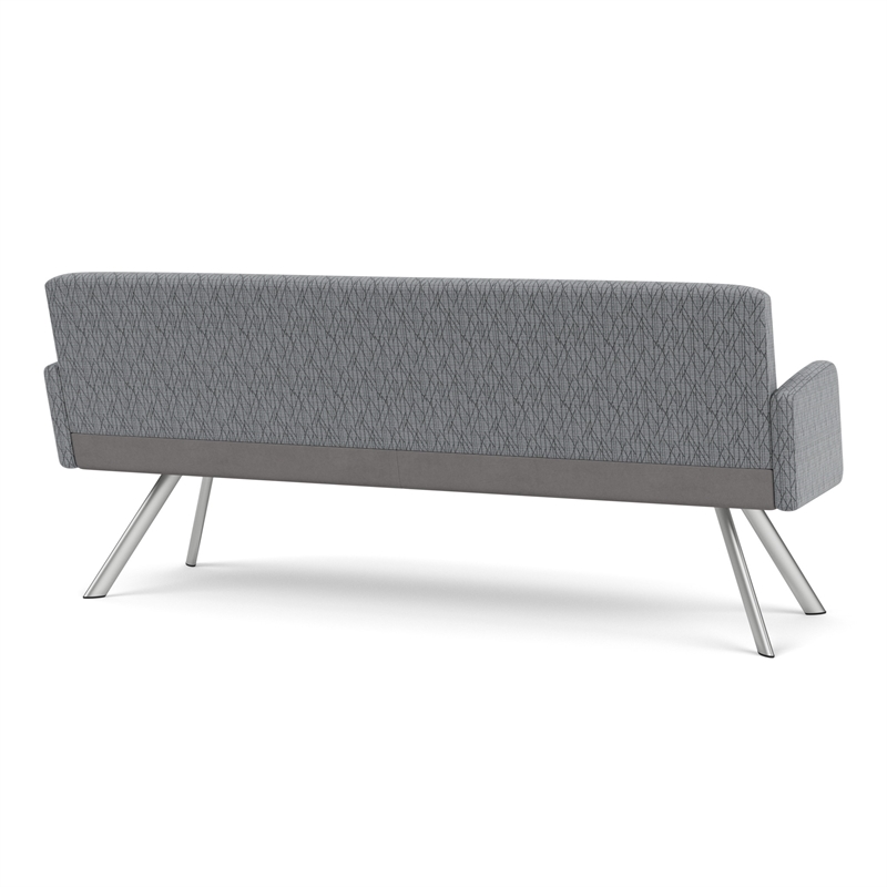 Willow Lounge Lobby Reception Waiting Sofa / Silver Steel / Gray / Gray