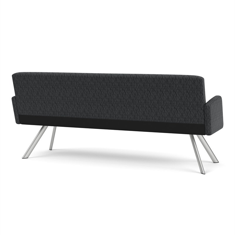 Willow Lounge Lobby Reception Waiting Sofa / Silver Steel / Black / Dark Gray