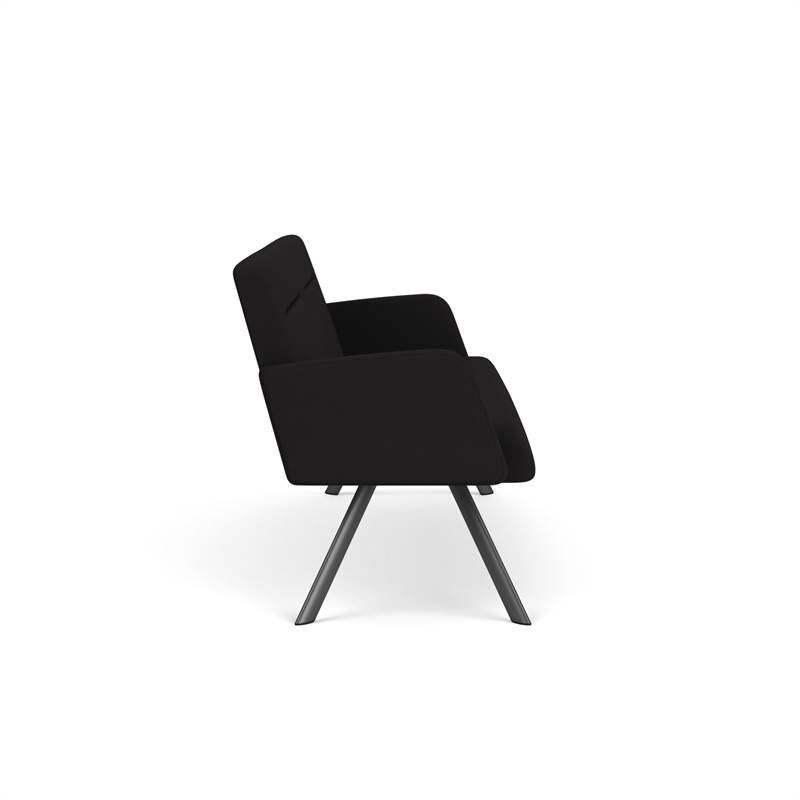 Willow Lounge Lobby Reception Waiting Room Sofa / Charcoal Steel / Black