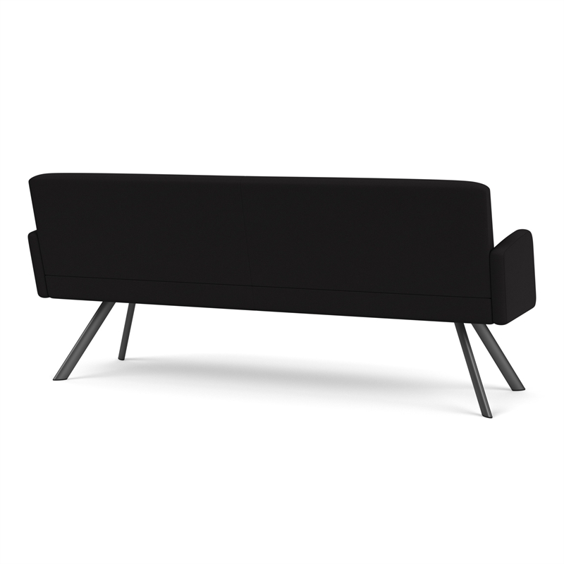 Willow Lounge Lobby Reception Waiting Room Sofa / Charcoal Steel / Black