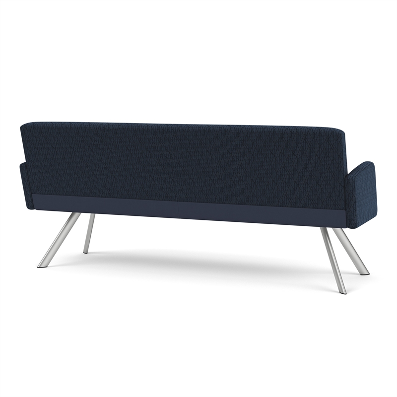 Willow Lounge Lobby Reception Waiting Sofa / Silver Steel / Blue / Dark Blue