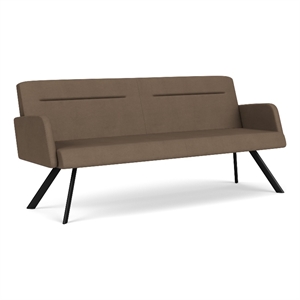 Willow Lounge Lobby Reception Waiting Room Healthcare Sofa / Black Steel / Brown