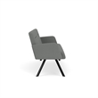 Willow Lounge Lobby Reception Waiting Room Sofa / Black Steel / Light Gray