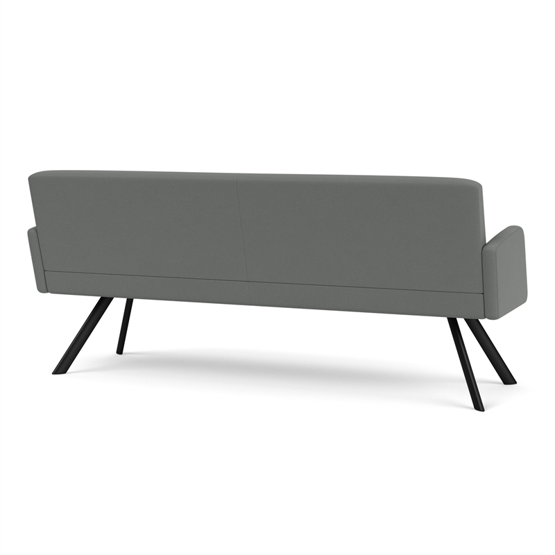 Willow Lounge Lobby Reception Waiting Room Sofa / Black Steel / Light Gray