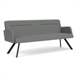 Willow Lounge Lobby Reception Waiting Room Sofa / Black Steel / Light Gray
