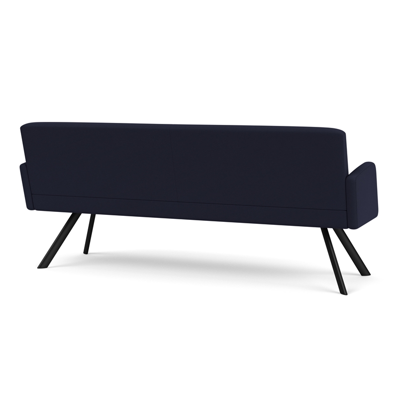 Willow Lounge Lobby Reception Waiting Room Sofa / Black Steel / Navy Blue