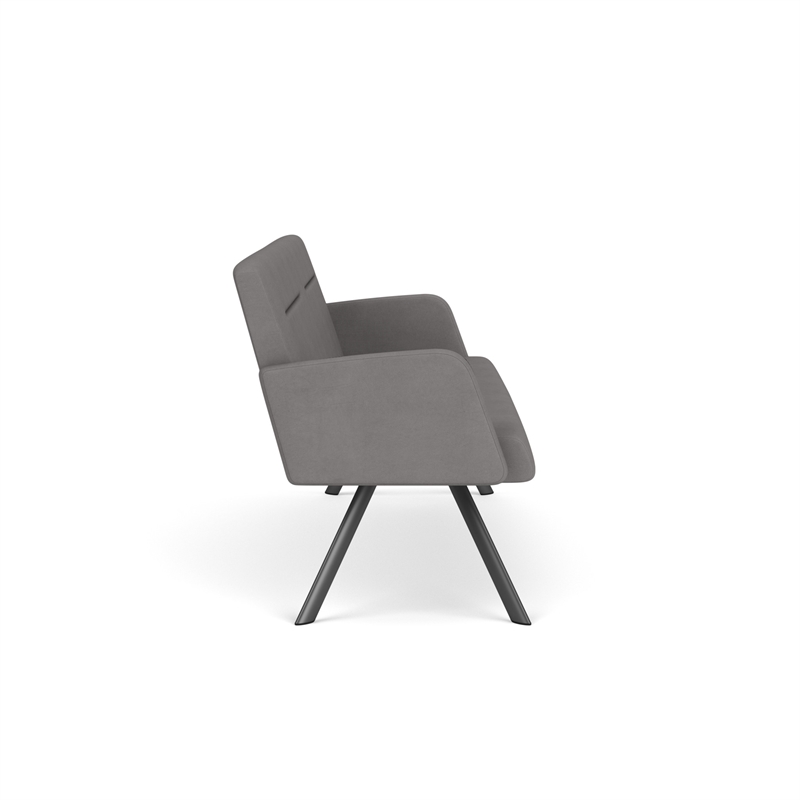 Willow Lounge Lobby Reception Waiting Sofa / Charcoal Steel / Light Gray