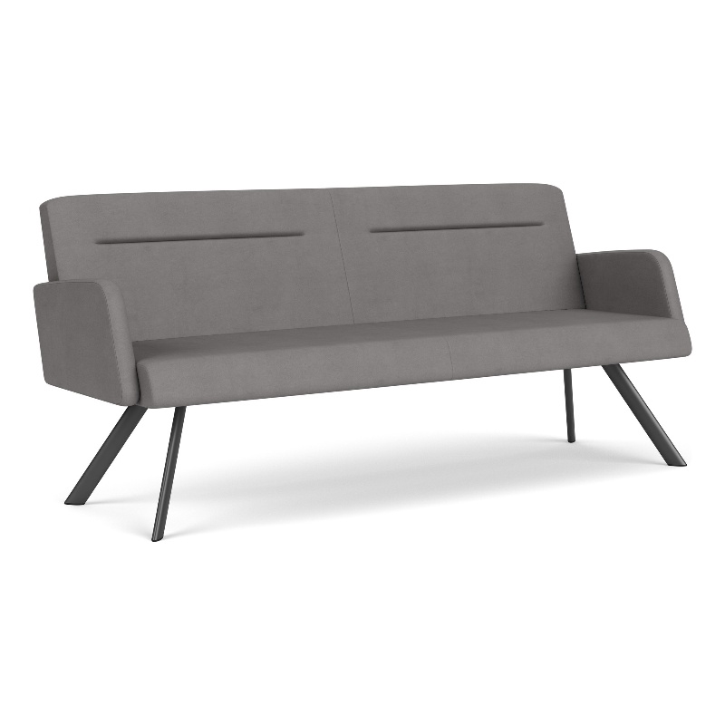 Willow Lounge Lobby Reception Waiting Sofa / Charcoal Steel / Light Gray