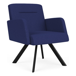 Willow Lounge Lobby Reception Waiting Swivel Guest Chair / Black Steel / Blue