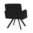 Willow Lounge Lobby Reception Waiting Swivel Guest Chair / Black Steel / Black