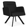 Willow Lounge Lobby Reception Waiting Swivel Guest Chair / Black Steel / Black