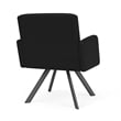 Willow Lounge Reception Waiting Swivel Guest Chair / Charcoal Steel / Black