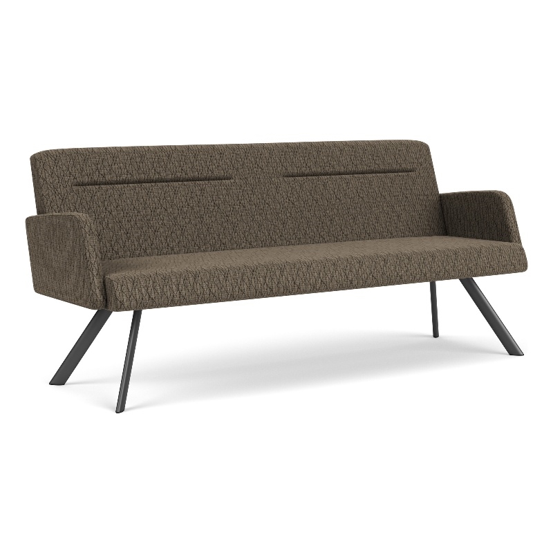 Willow Lounge Lobby Reception Waiting Room Sofa / Charcoal Steel / Brown