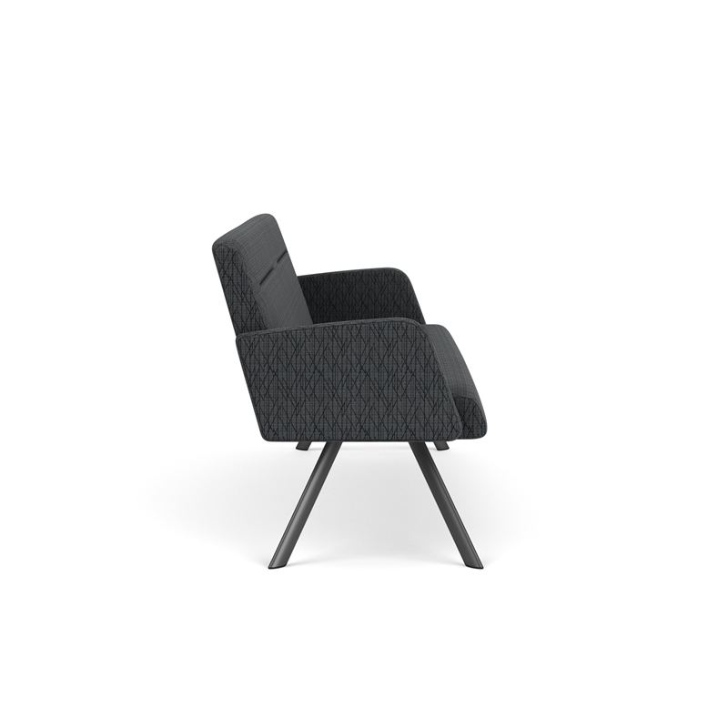 Willow Lounge Lobby Reception Waiting Sofa / Charcoal Steel / Dark Gray