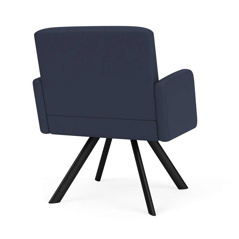 Willow Lounge Lobby Reception Waiting Swivel Guest Chair / Black Steel / Blue
