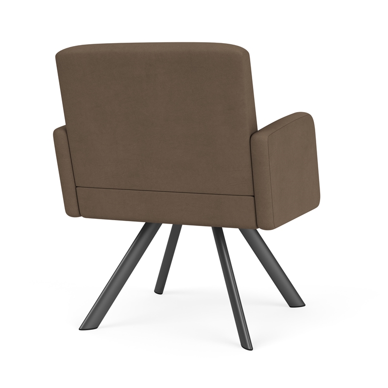 Willow Lounge Reception Waiting Swivel Guest Chair / Charcoal Steel / Brown