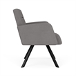 Willow Lounge Reception Waiting Swivel Guest Chair / Black Steel / Light Gray