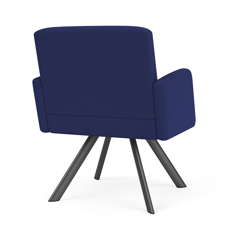 Willow Lounge Lobby Reception Waiting Swivel Guest Chair / Charcoal Steel / Blue