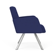 Willow Lounge Lobby Reception Waiting Swivel Guest Chair / Silver Steel / Blue