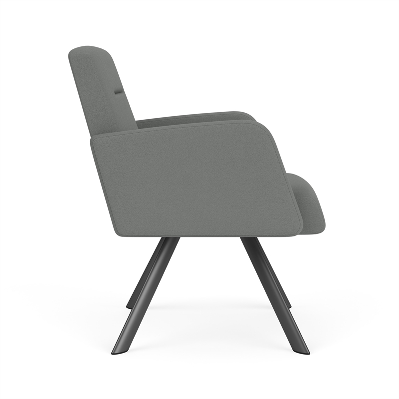 Willow Lounge Reception Waiting Swivel Guest Chair / Charcoal Steel / Light Gray