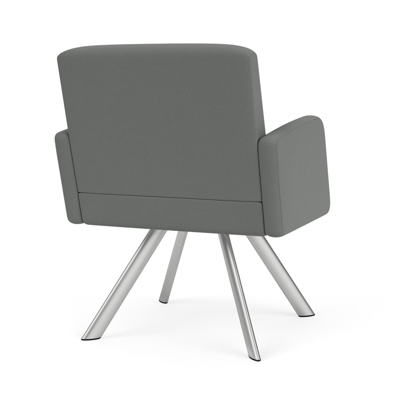 Willow Lounge Reception Waiting Swivel Guest Chair / Silver Steel / Light Gray