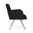 Willow Lounge Lobby Reception Waiting Swivel Guest Chair / Silver Steel / Black