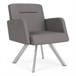 Willow Lounge Reception Waiting Swivel Guest Chair / Silver Steel / Light Gray