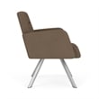 Willow Lounge Lobby Reception Waiting Swivel Guest Chair / Silver Steel / Brown