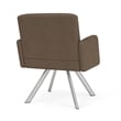 Willow Lounge Lobby Reception Waiting Swivel Guest Chair / Silver Steel / Brown