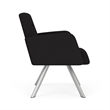 Willow Lounge Lobby Reception Waiting Swivel Guest Chair / Silver Steel / Black