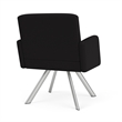Willow Lounge Lobby Reception Waiting Swivel Guest Chair / Silver Steel / Black