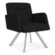 Willow Lounge Lobby Reception Waiting Swivel Guest Chair / Silver Steel / Black
