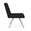 Willow Lounge Reception Armless Swivel Guest Chair / Silver Steel / Black