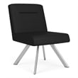 Willow Lounge Reception Armless Swivel Guest Chair / Silver Steel / Black