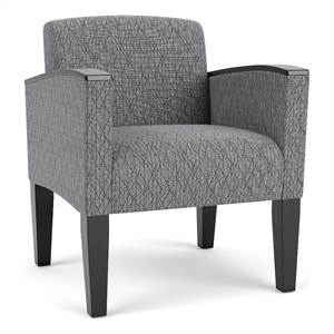 Belmont Lounge Lobby Reception Waiting Guest Chair / Black Steel Legs / Gray