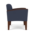 Belmont Lounge Lobby Reception Waiting Guest Chair / Walnut Wood Legs / Blue