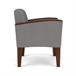 Belmont Lounge Reception Waiting Guest Chair / Walnut Wood Legs / Light Gray