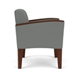 Belmont Lounge Reception Waiting Guest Chair / Walnut Wood Legs / Light Gray
