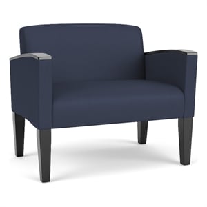 Belmont Lounge Lobby Reception Waiting Bariatric Chair / Black Steel Legs / Blue
