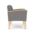 Belmont Lounge Reception Oversize Guest Chair / Natural Wood Legs / Light Gray